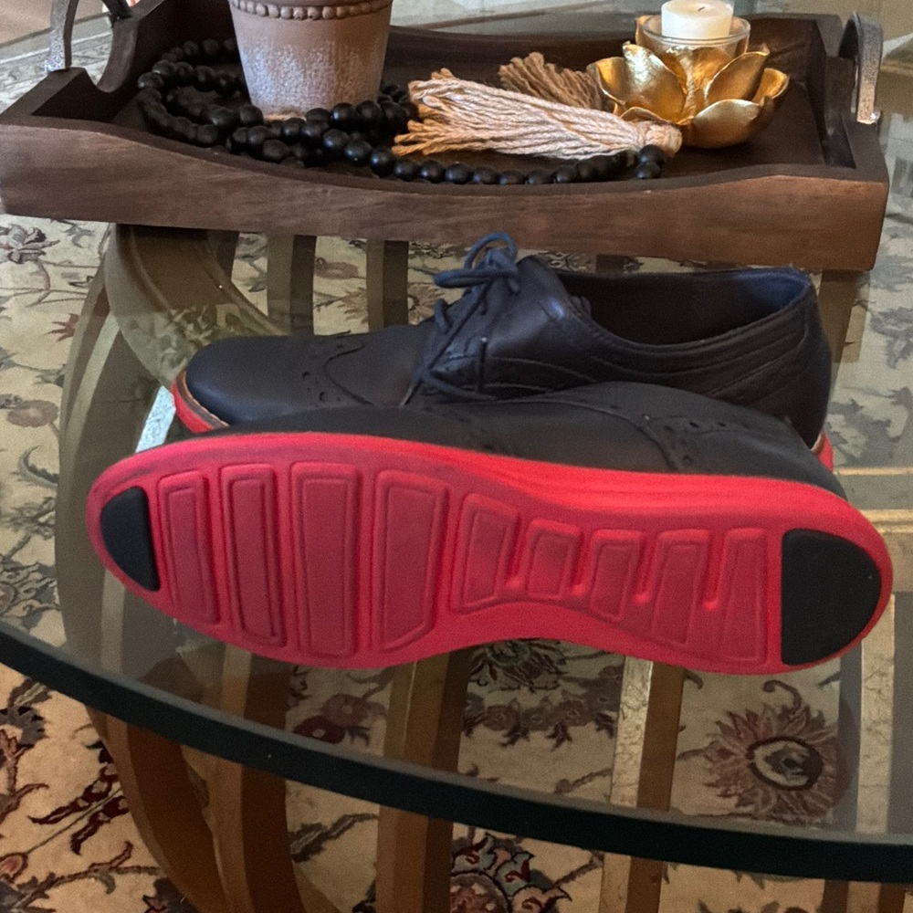 Cole Haan Black Oxfords with Red Sole - Picture 2 of 5